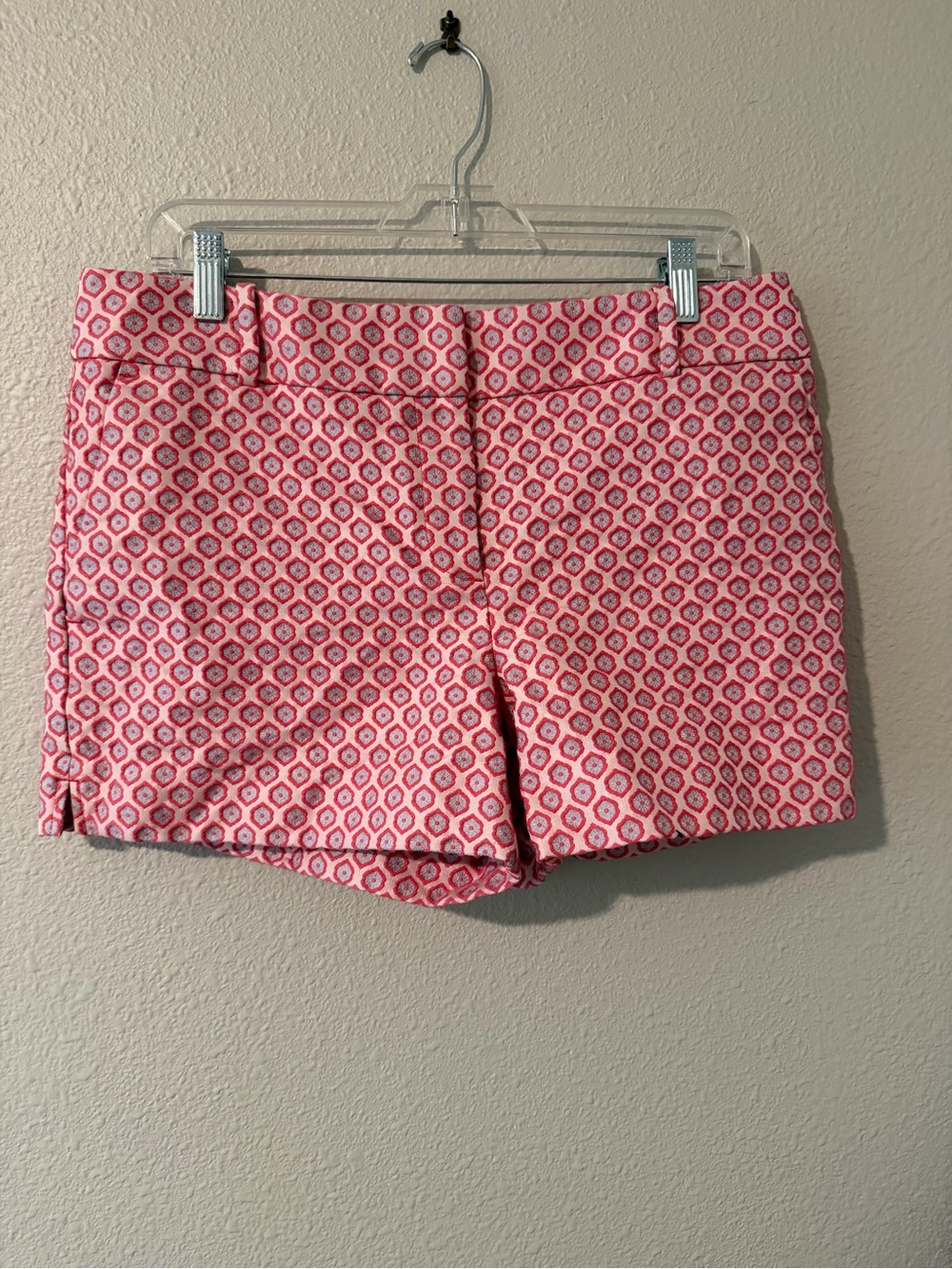 LOFT Pink Geo-Print High-Waist Shorts